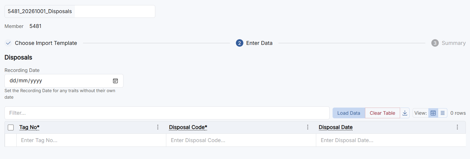 New Test Request form with Request Type and Entity fields